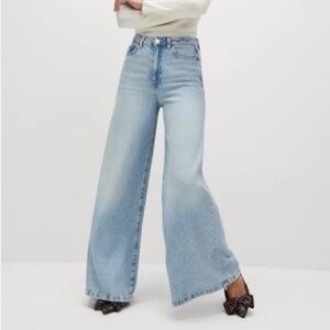 Women's Light Blue Palazzo Wide-Leg Jeans